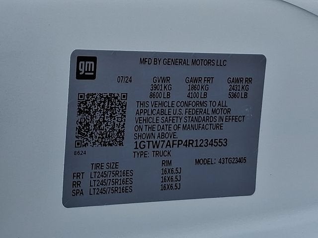 2024 GMC Savana Cargo 2500 Work Van