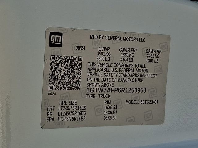 2024 GMC Savana Cargo 2500 Work Van