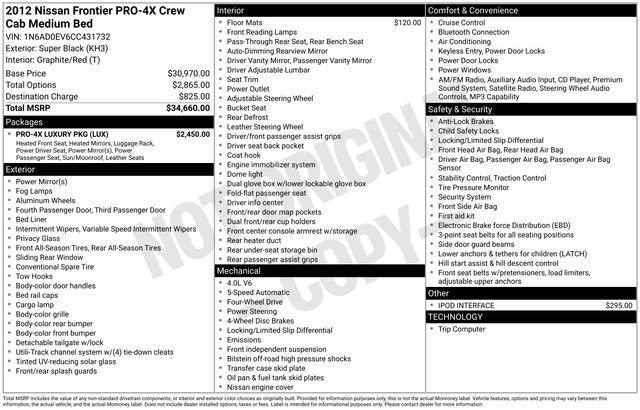 2012 Nissan Frontier PRO-4X