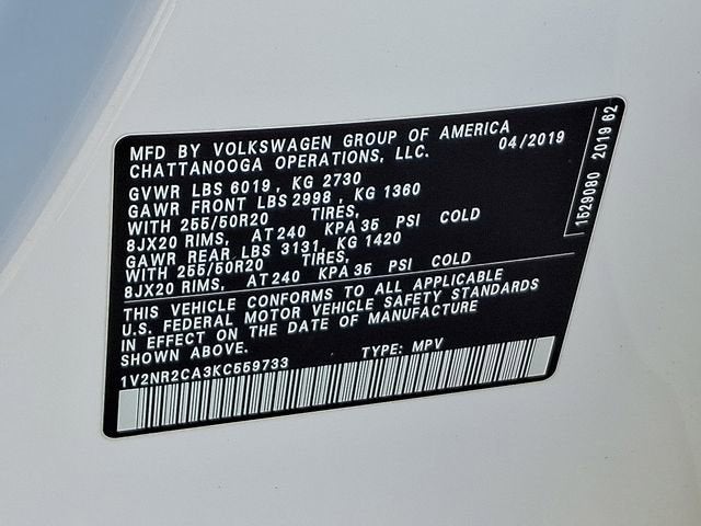 2019 Volkswagen Atlas 3.6L V6 SEL Premium