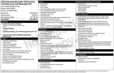 2025 Chevrolet Silverado 1500 Custom Trail Boss