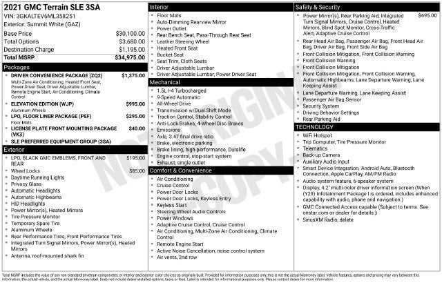 2021 GMC Terrain SLE