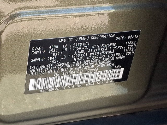 2019 Subaru Outback 2.5i Touring