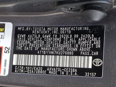 2019 Toyota Camry SE