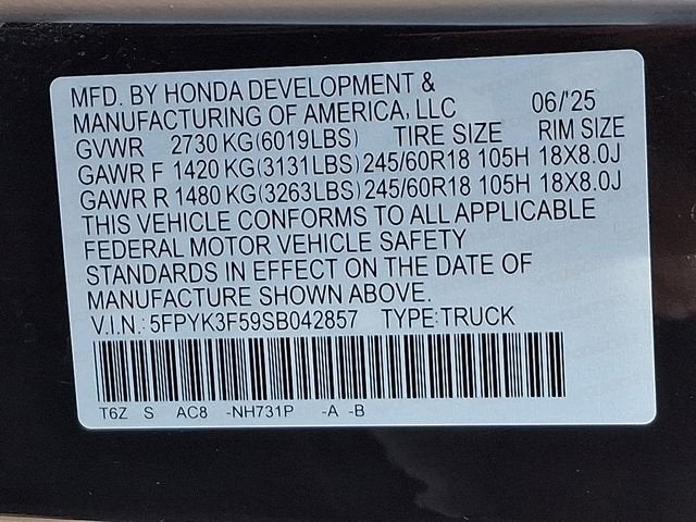 2025 Honda Ridgeline RTL