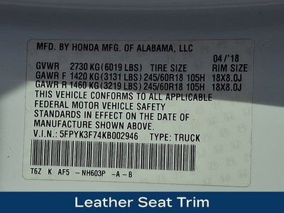 2019 Honda Ridgeline RTL-E