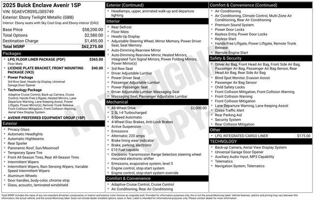 2025 Buick Enclave Avenir
