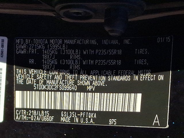 2015 Toyota Sienna Limited Premium 7 Passenger