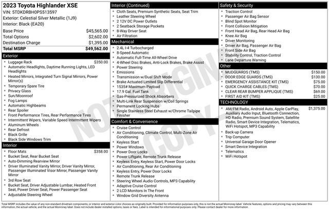 2023 Toyota Highlander XSE