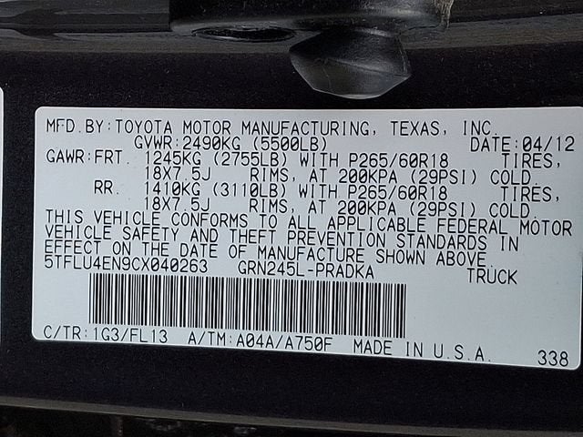 2012 Toyota Tacoma SR5