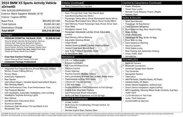 2024 BMW X5 xDrive40i
