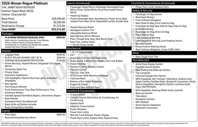 2026 Nissan Rogue Platinum