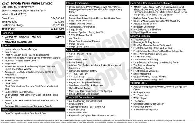 2021 Toyota Prius Prime Limited