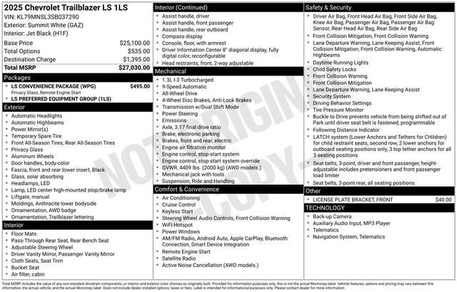 2025 Chevrolet Trailblazer LS