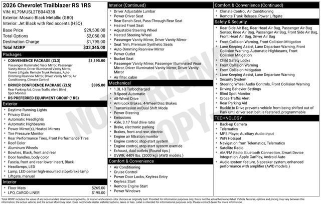 2026 Chevrolet Trailblazer RS